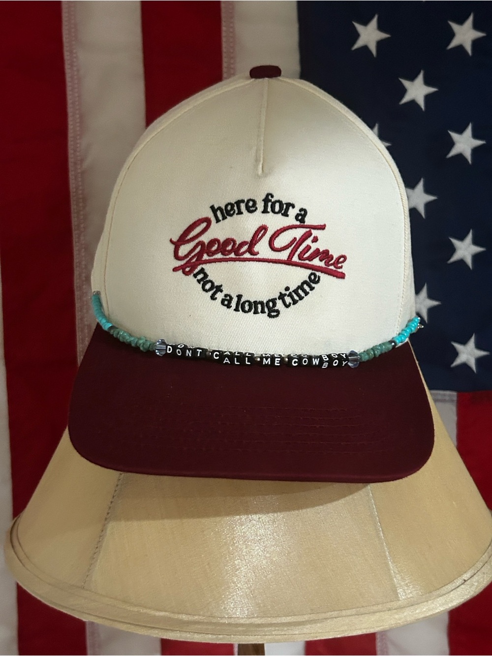 Beaded hat chain Don’t call me cowboy handmade brand new
